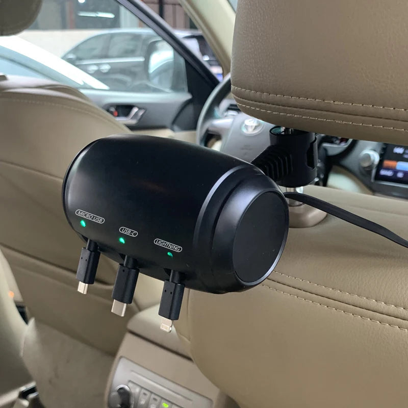 BackCharge™- 3-in-1 Retractable Car Backseat Charging Station