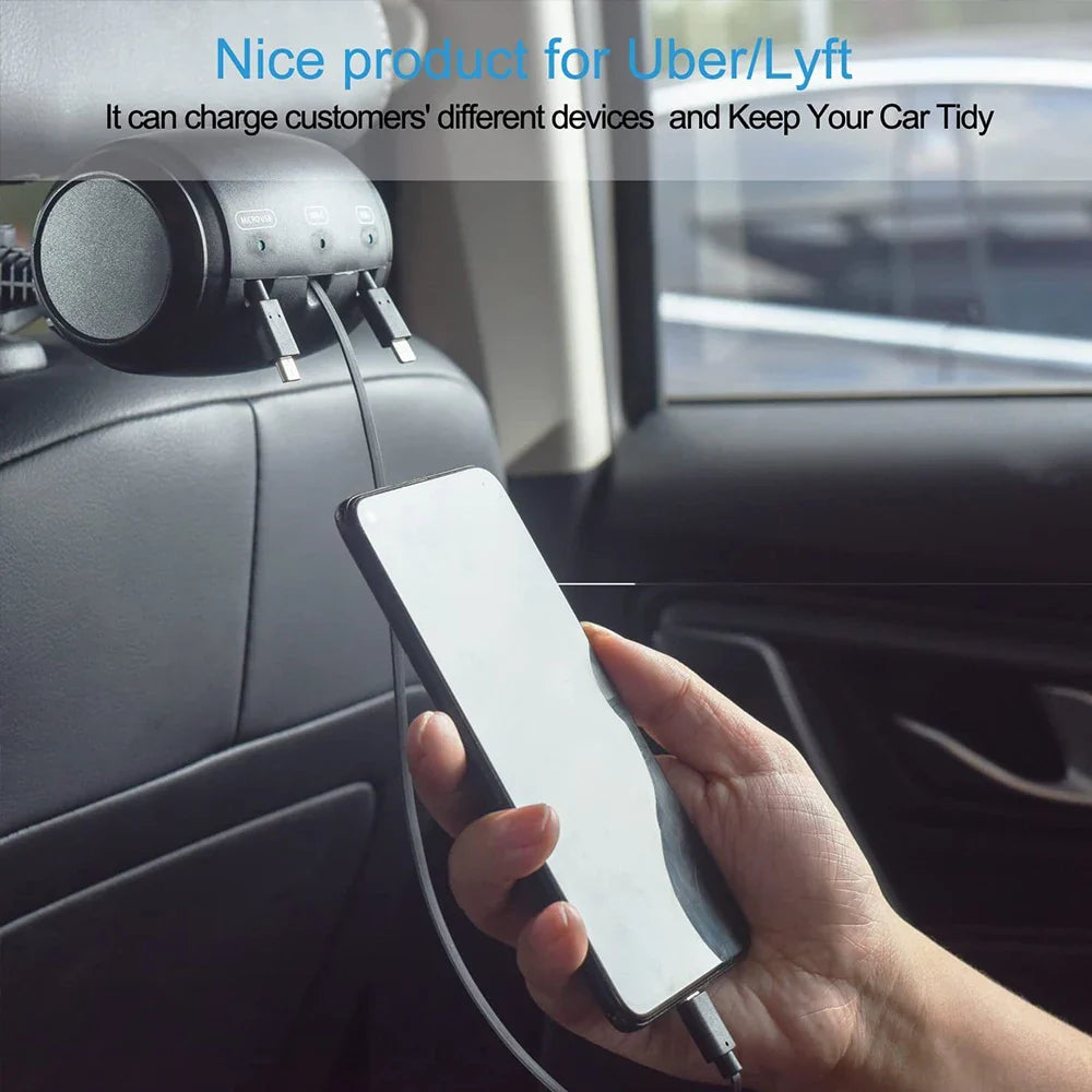 BackCharge™- 3-in-1 Retractable Car Backseat Charging Station