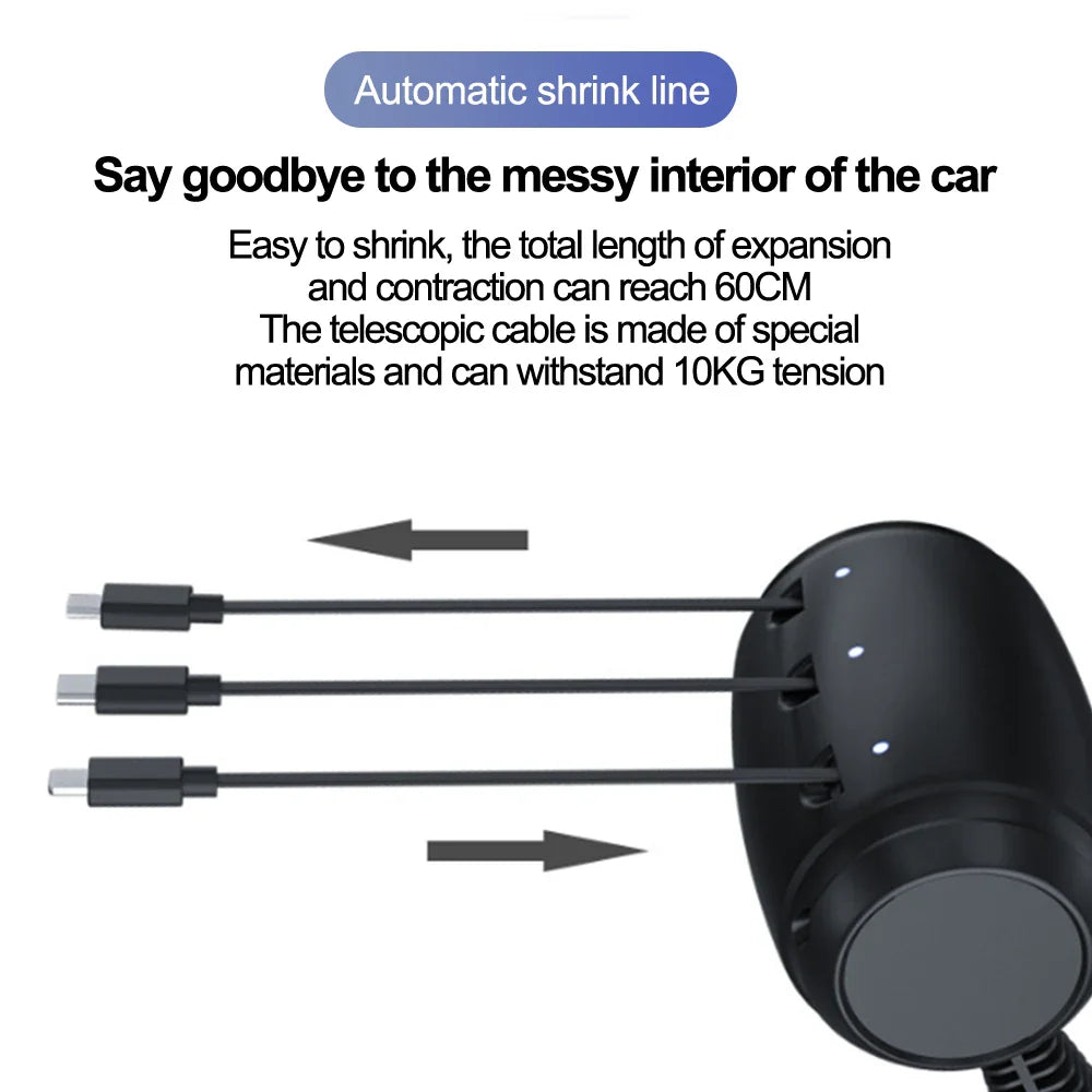 BackCharge™- 3-in-1 Retractable Car Backseat Charging Station