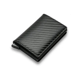 RFID Black Magic Trifold Leather Slim Mini Wallet