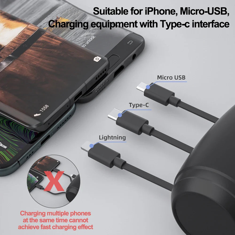 BackCharge™- 3-in-1 Retractable Car Backseat Charging Station
