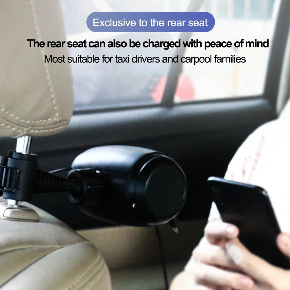 BackCharge™- 3-in-1 Retractable Car Backseat Charging Station