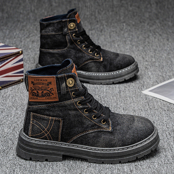 Durable Midtop Denim Work Boots
