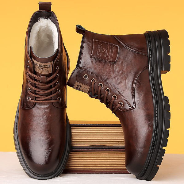 Urban Winter Grip Leather Boots