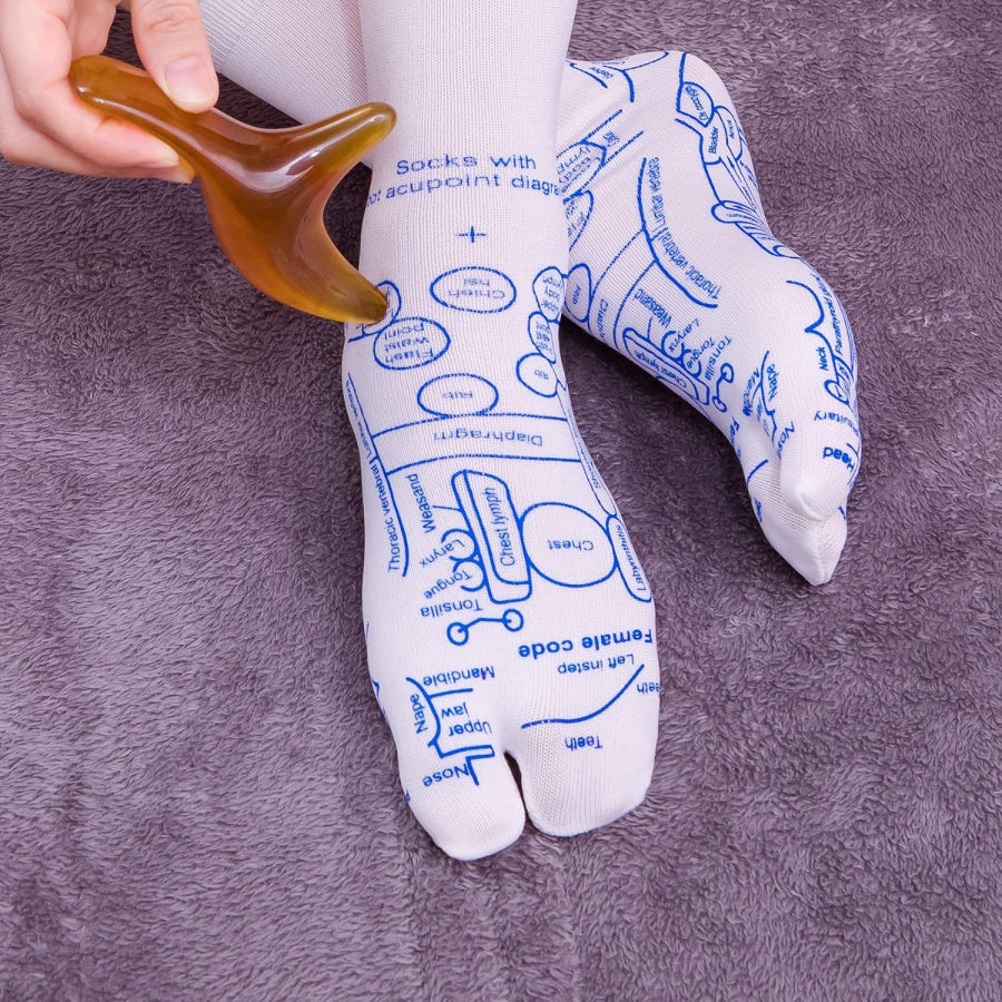 ReflexoSoothe™ – Reflexology Socks with Massage Tool