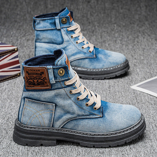 Durable Midtop Denim Work Boots